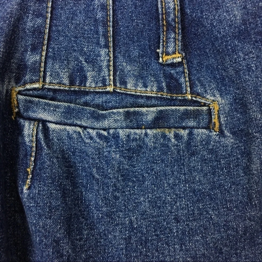 VINTAGE Jean Skirt 90s Y2K Denim Button Front Retro Modest Minimalist Size 9/10